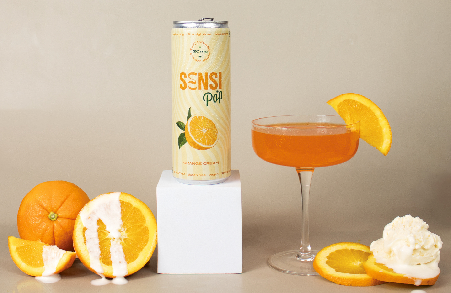 Introducing Sensi Pop: A 20mg Orange Cream Soda That's Bursting with Flavor and Potency