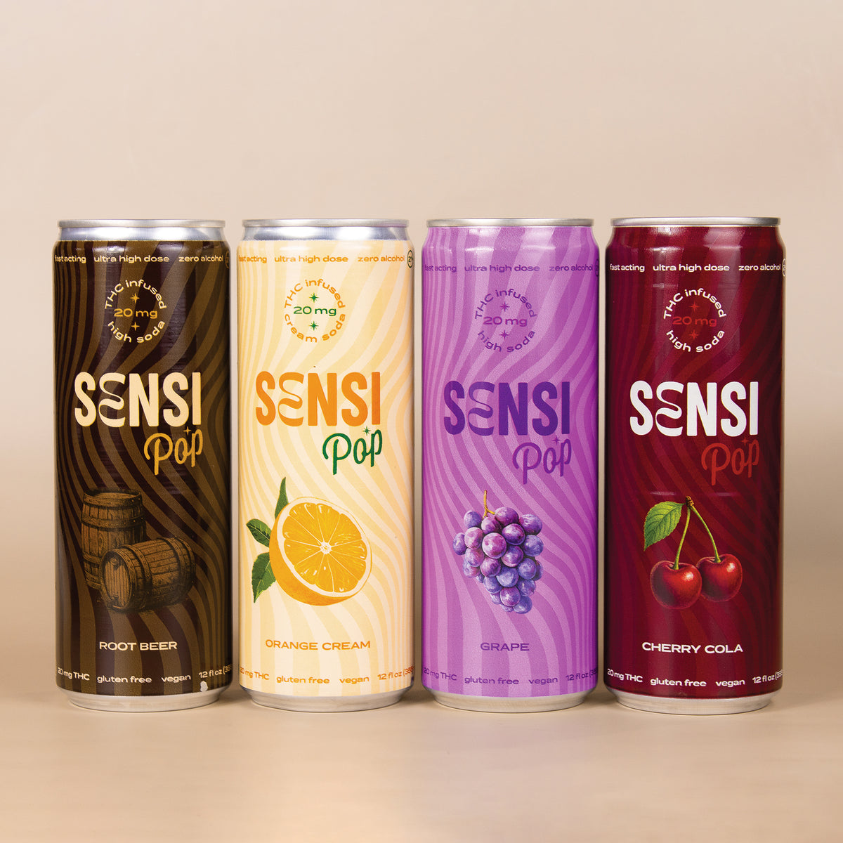 Sensi Pop THC Soda Variety Pack cans