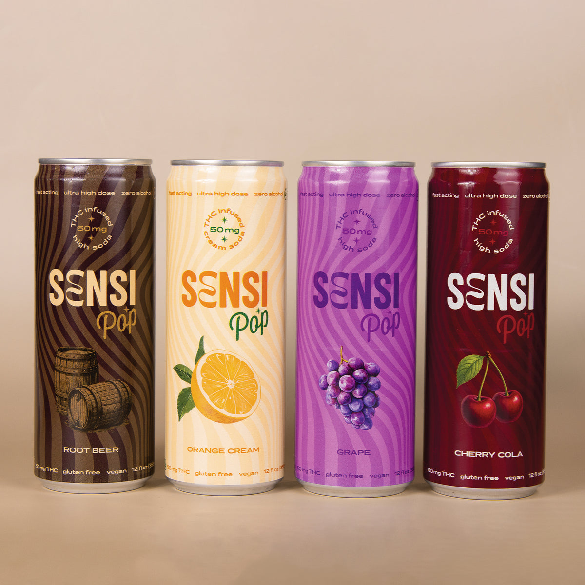 Sensi Pop THC soda cans from the Soda Pop Variety Pack