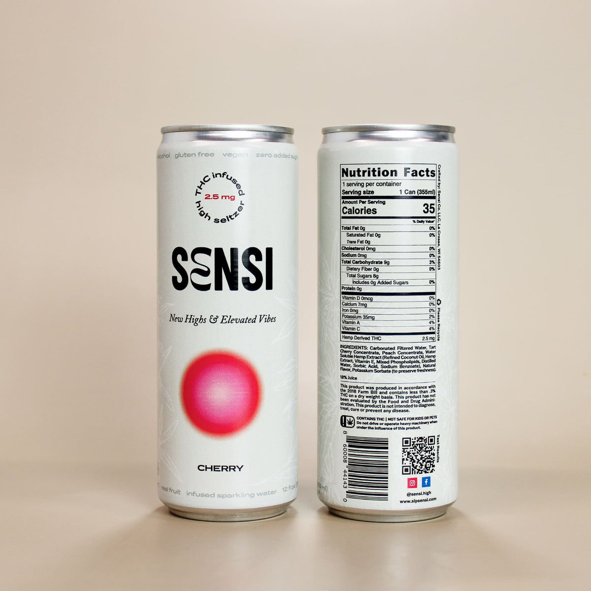 Sensi Cherry THC seltzer can – hemp-derived delta-9 sparkling drink