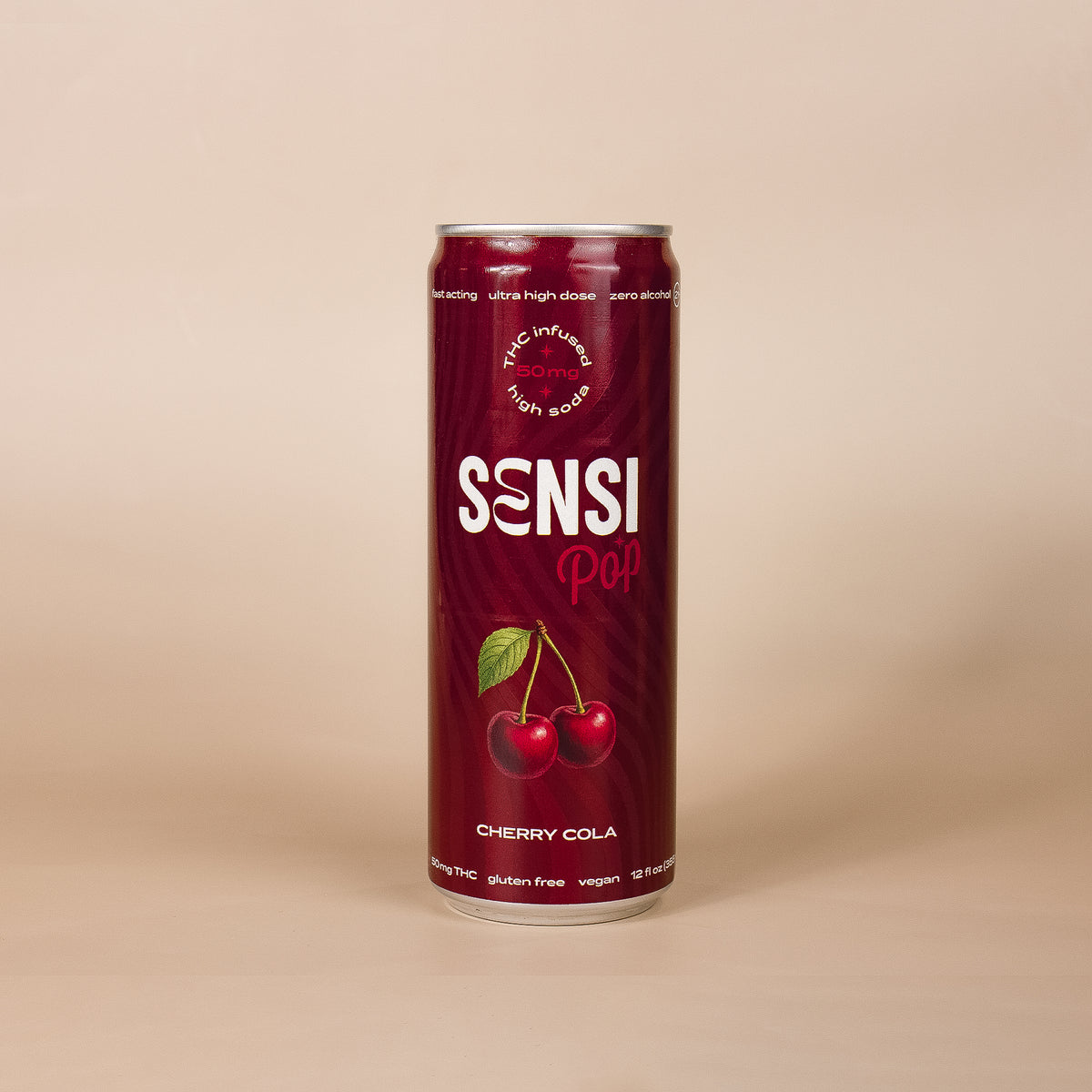 Sensi Pop Cherry Cola THC soda can β label detail