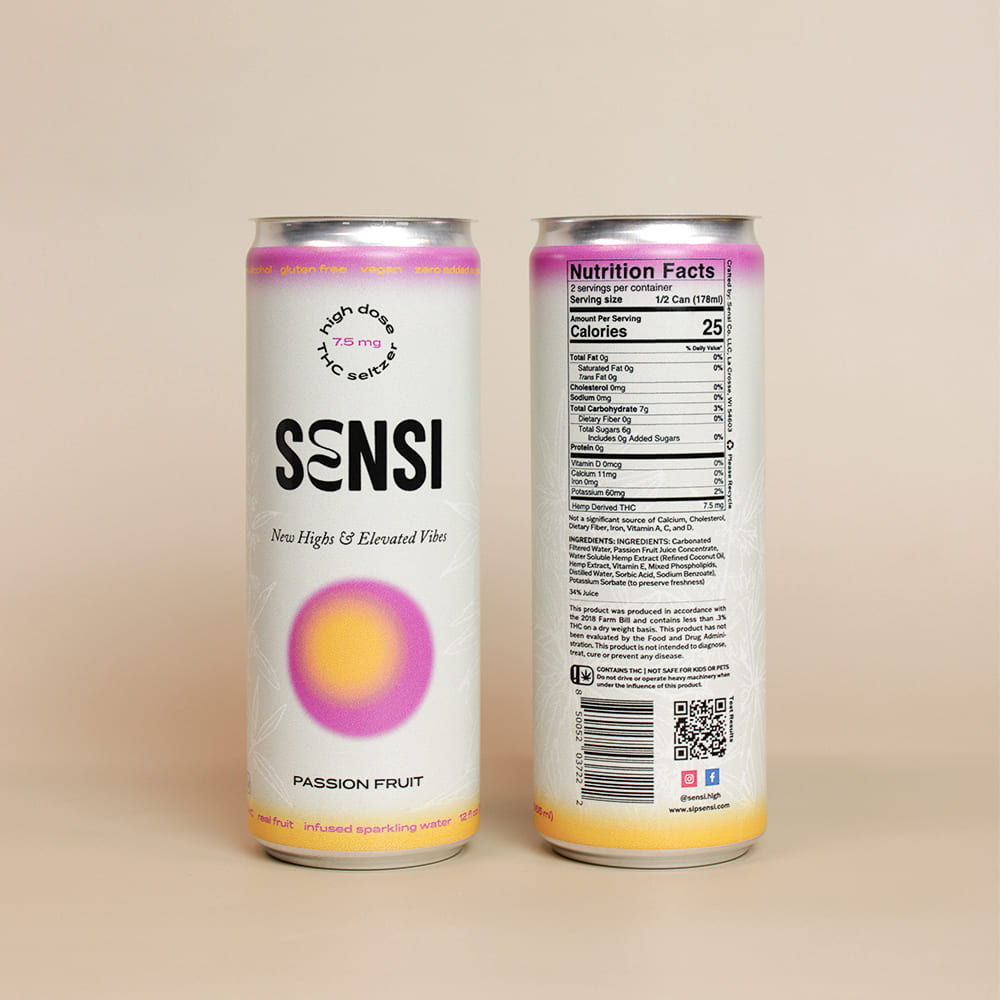 Sensi Exotic Variety Pack THC seltzer can lineup