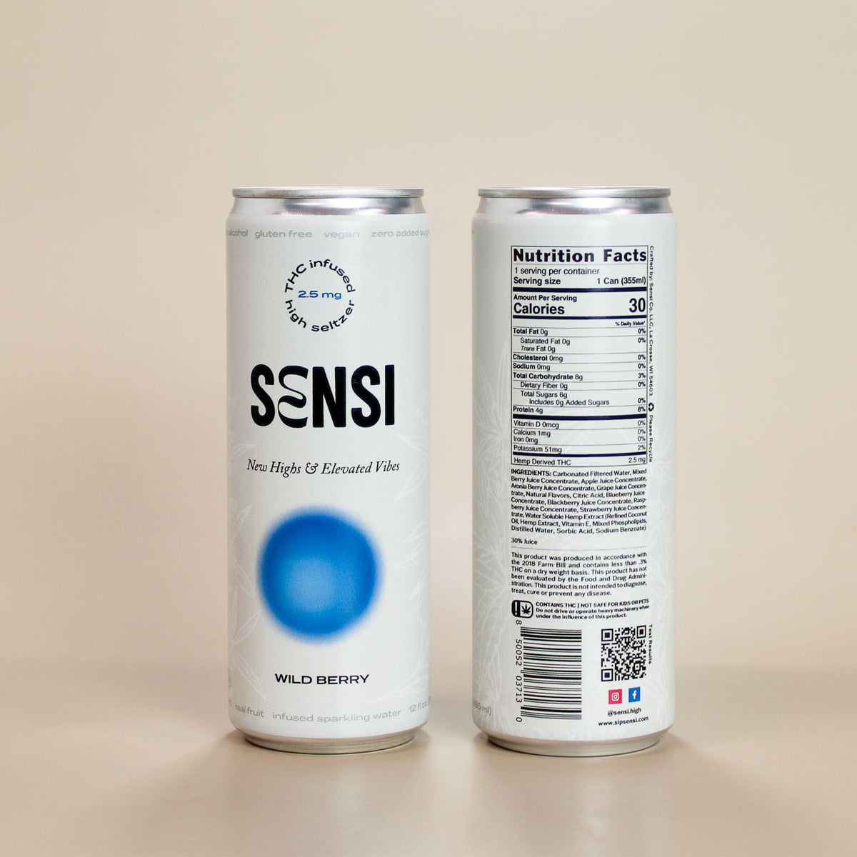 Sensi Wild Berry THC seltzer can – hemp-derived delta-9 sparkling drink