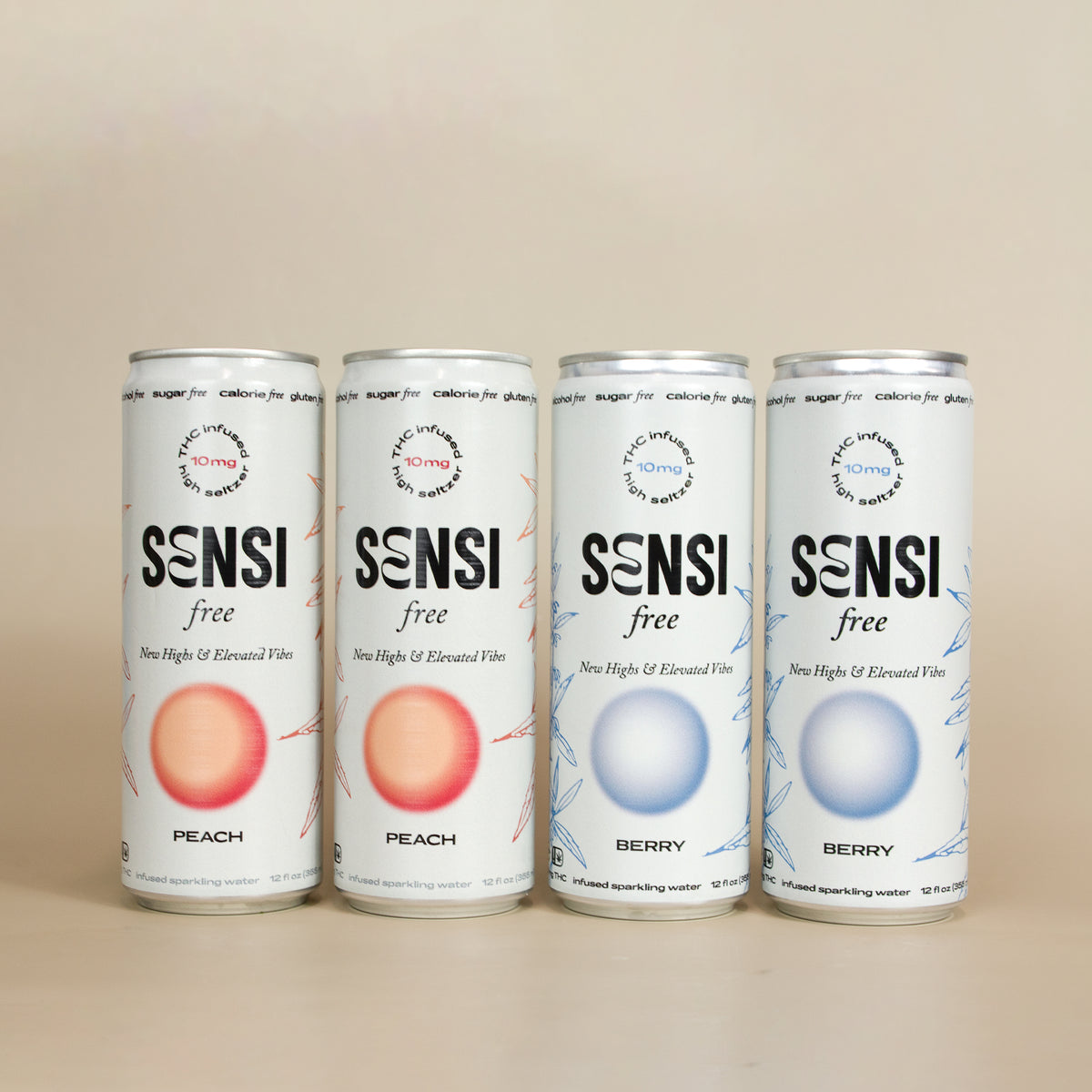 Sensi Free Variety Pack – zero sugar THC seltzer cans