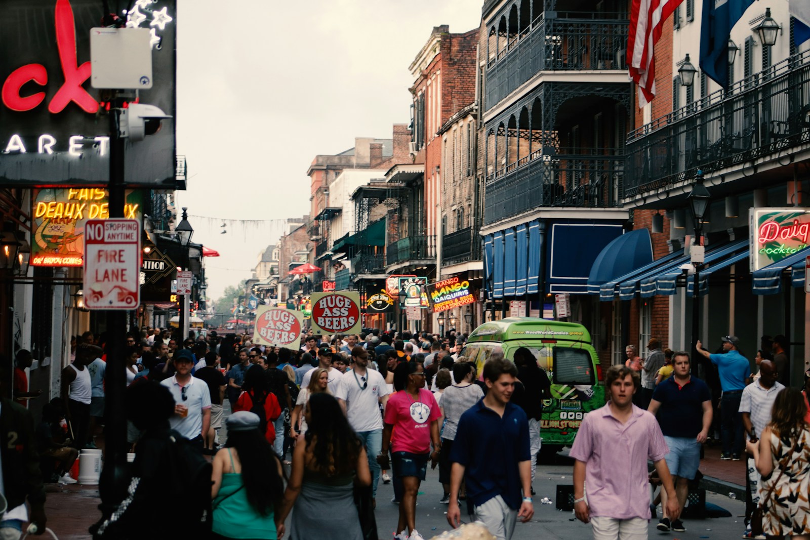 Crowded Bourbon Street New Orleans nightlife scene