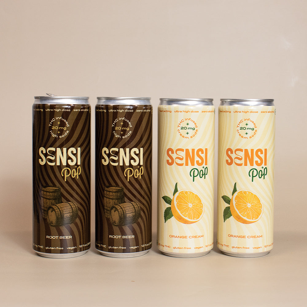 sensi pop root beer and orange cream