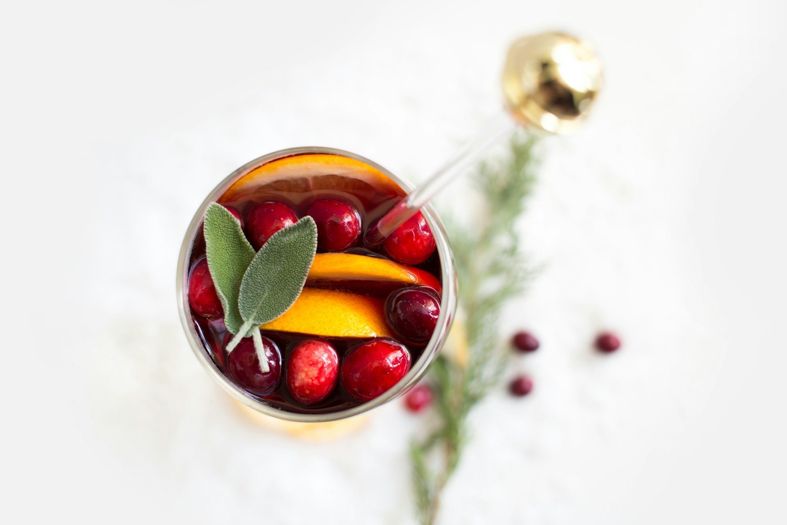 Festive cranberry and orange holiday cocktail