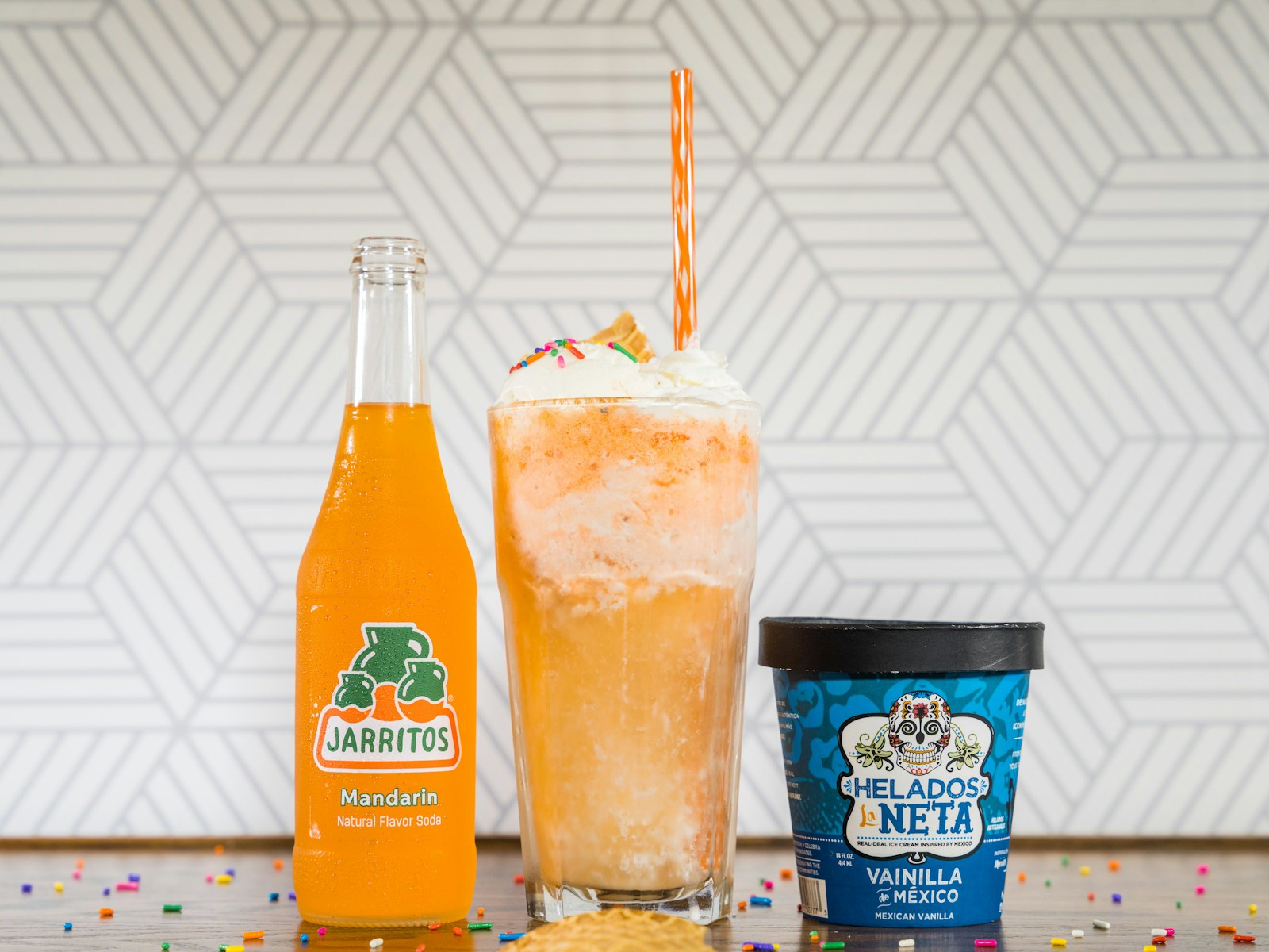 Jarritos float with vanilla ice cream and soda