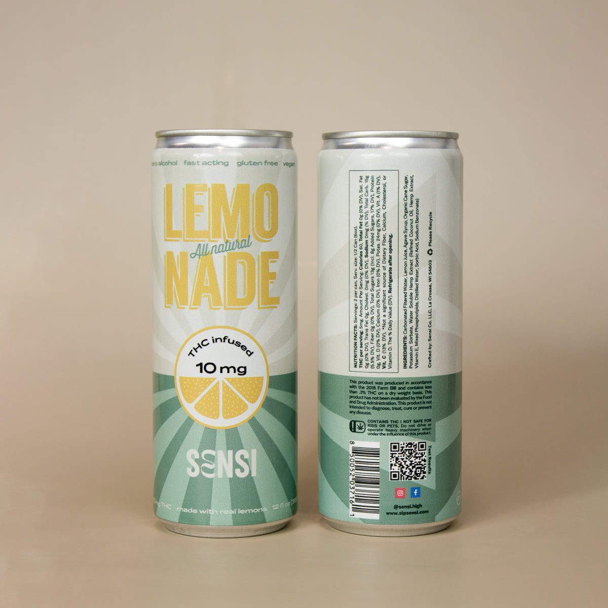 Sensi THC Lemonade can – classic lemonade flavor with real fruit