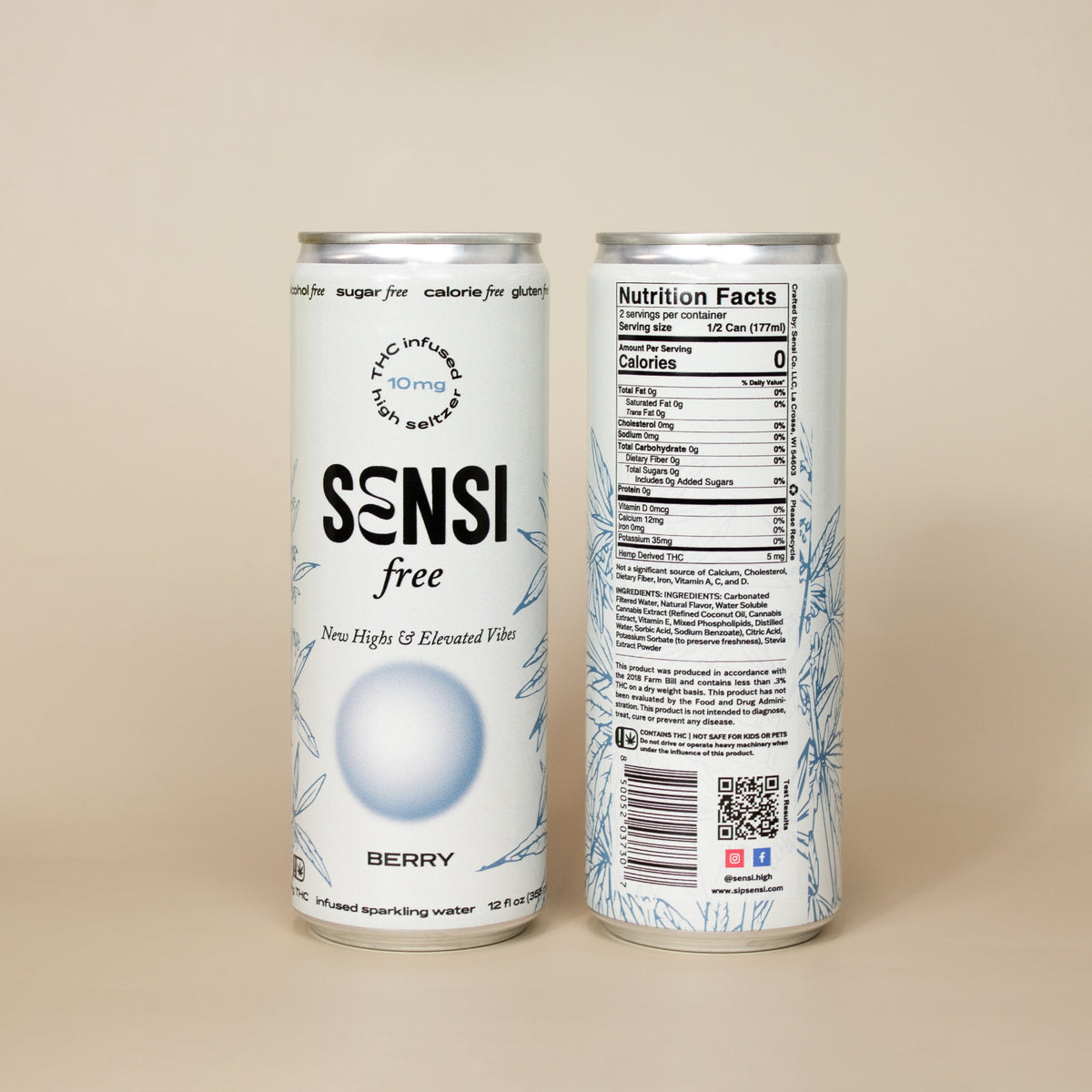 Sensi Free Berry can – zero sugar, zero calorie THC seltzer