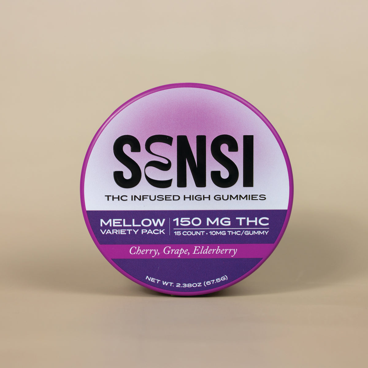 Sensi Mellow Gummies jar – THC, CBD and CBN gummies for relaxation