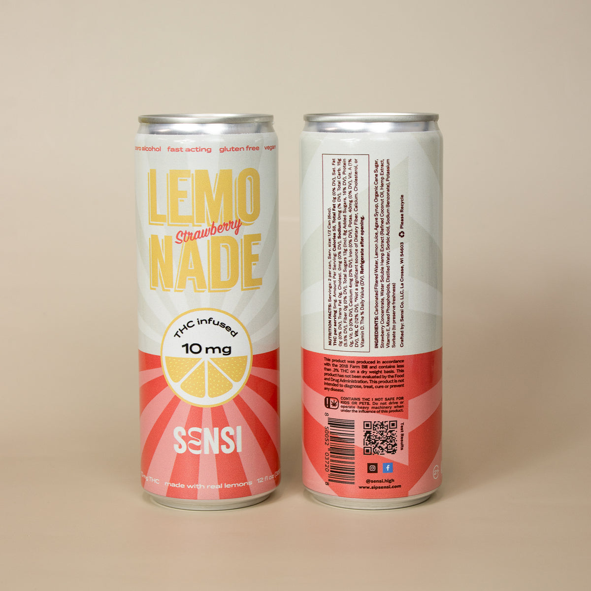 Sensi Strawberry THC Lemonade can – 10mg hemp-derived THC drink