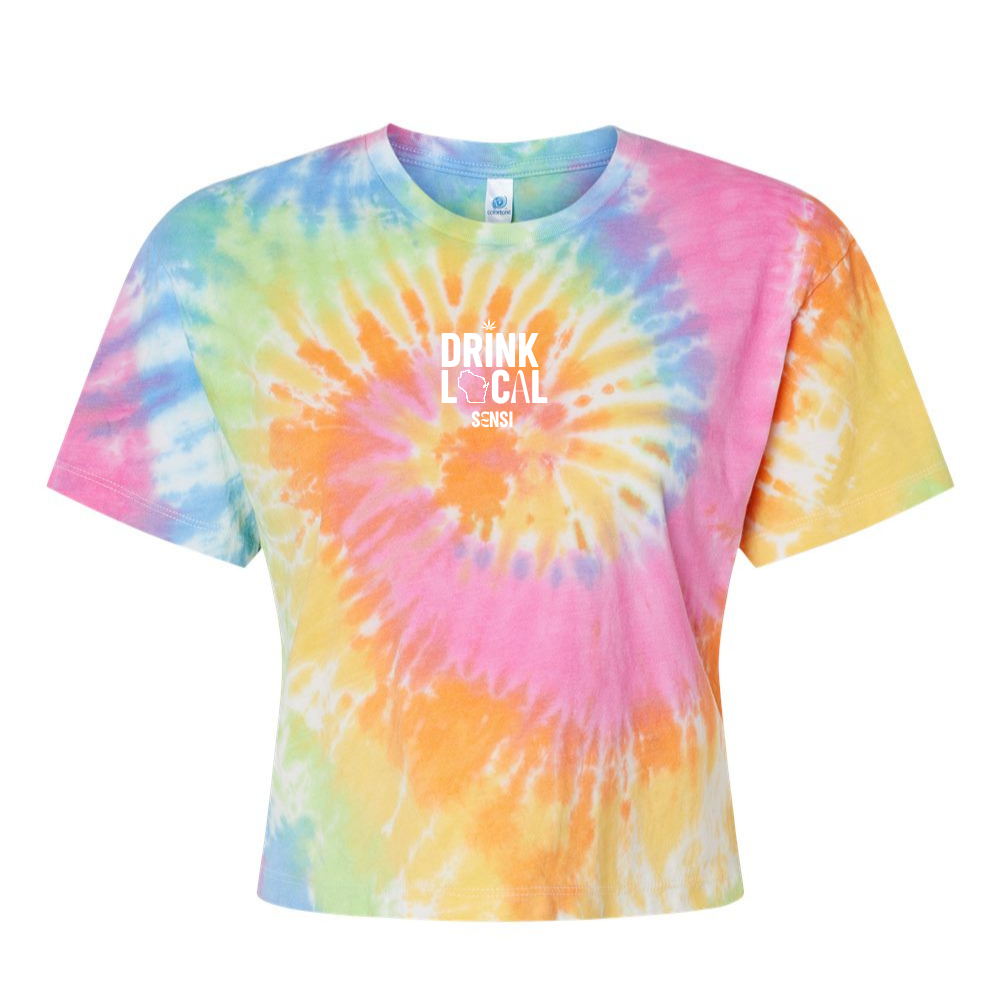 Drink Local Cropped Tie-Dye Tee
